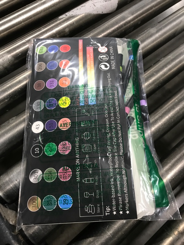 Photo 1 of Dual Tip Acrylic Paint Markers, Paint Pens with Fine Tip and Brush Tip Pens, Coloring Markers No Bleed, for Paper, Pottery, Stones, Backpacks, Glass, Eggs, Fabrics, Plastics, Handicrafts