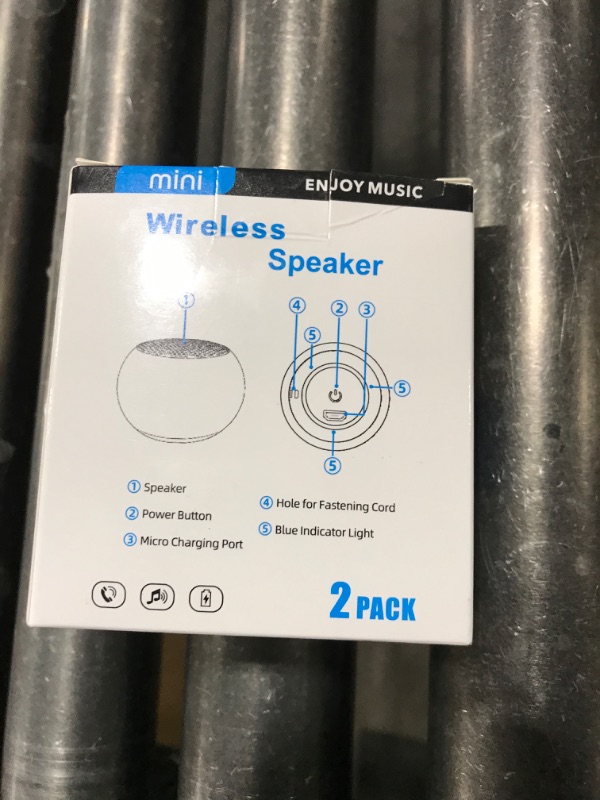 Photo 1 of AUKSKY 2Pack Portable Mini Speaker, Bluetooth Tiny Speaker,Wireless Micro Speaker for Phone/PC/Tablet, Rechargeable Battery, Built-in Microphone, Cute Mini Speaker with Strap to Carry, Black
