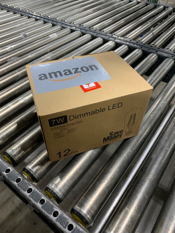 Photo 1 of 12Packs ST64 Large Vintage LED Edison Bulbs, 60W Equivalent 7W, 800Lumens, Dimmable Antique LED Filament