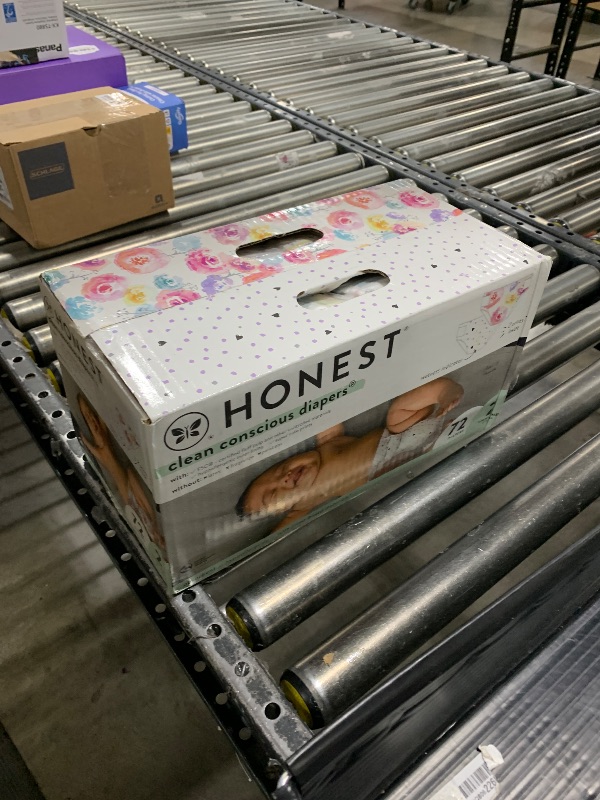 Photo 1 of The Honest Company Clean Conscious Diapers for Sensitive Skin | Hypoallergenic, Fragrance Free | Girl Prints | Club Box, Size 2 (12-18 lbs)