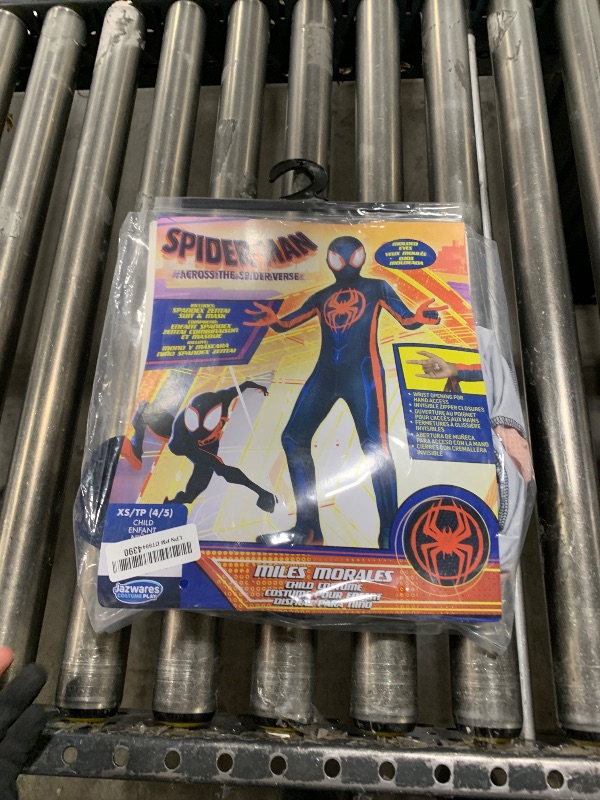Photo 1 of Marvel Miles Morales: Spider-Man Official Youth Deluxe Zentai Costume - Stretch Spandex with Hidden Zippers, Wrist Slits (XS) 