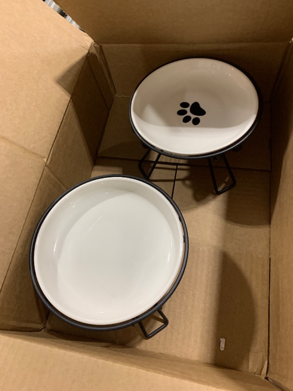 Photo 1 of Wellbro Presents The Ultimate Pet Dining Set: 5.9 inch Ceramic Water Bowl and Raised,