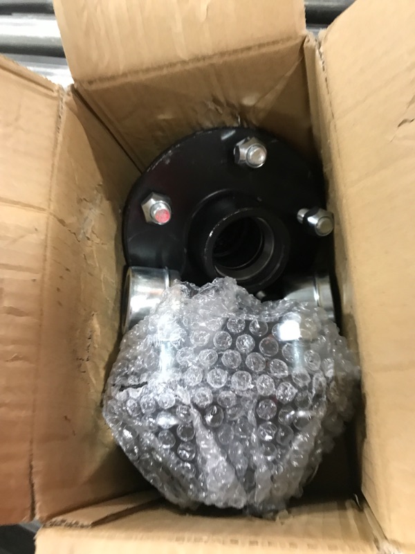 Photo 1 of iBroPrat 2 Sets Trailer Hub Kit 5 Bolt 5, Trailer Axle Kit for 3500 lb 5 Lug Trailer Hub with Extra Dust Cap and Rubber Plug Fits 1-1/16'' to 1-3/8" Trailer Axles 3500lb #84 Spindle