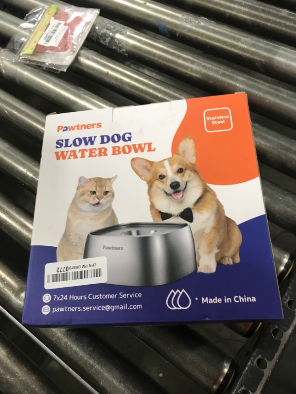 Photo 1 of Dog Water Bowl No Spill, 4L All Stainless Steel Slow Water Bowl for Dogs with Non-Slip Base, Spill Proof for Medium Large Messy Drinkers, Slow Drinking, Slobber Stopper, No Mess, Silver