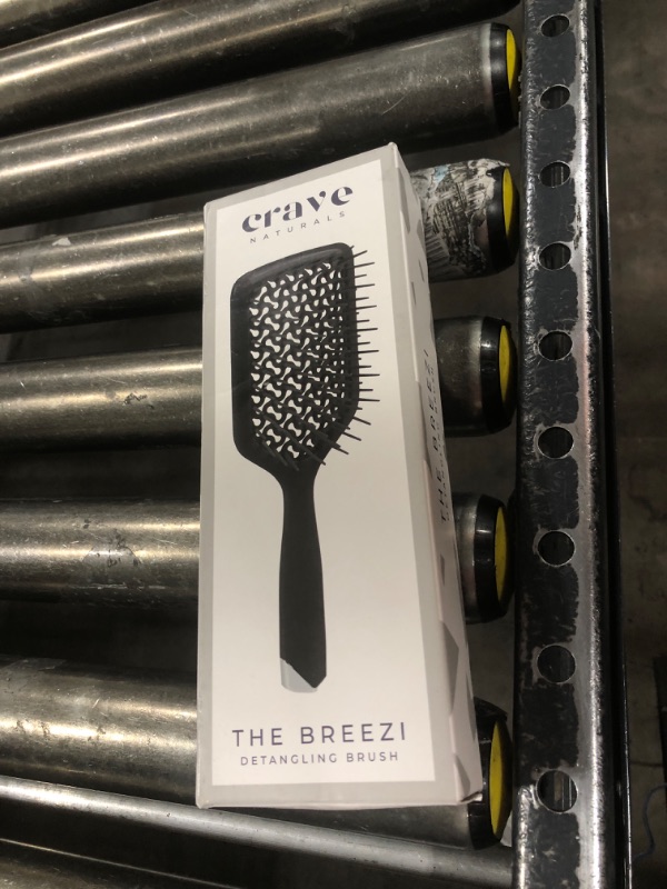 Photo 1 of Crave Naturals Detangler Brush with Vents - Lightweight Wet and Dry Detangling Hair Brush - Travel-Friendly Curly Hair Brush with Vented Cushion and Gentle Bristles Hair Dryer Brush - Black