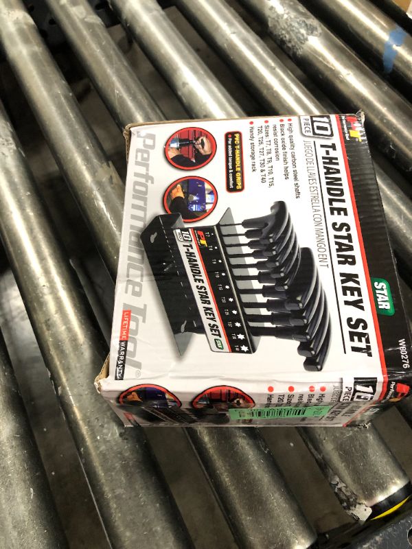 Photo 1 of Performance Tool W80276 10-Piece Star T-Handle Allen Wrench Set, Long Arm Hex Key Wrench Set
