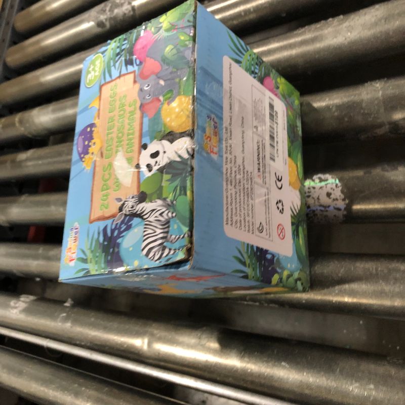 Photo 1 of 24 Pack Prefilled Easter Eggs with Animal Dinosaur Figures for Easter Eggs Hunt, Easter Basket Stuffers Fillers, Easter Party Favors for Kids,Easter Basket Essentials, Easter Gifts for kids