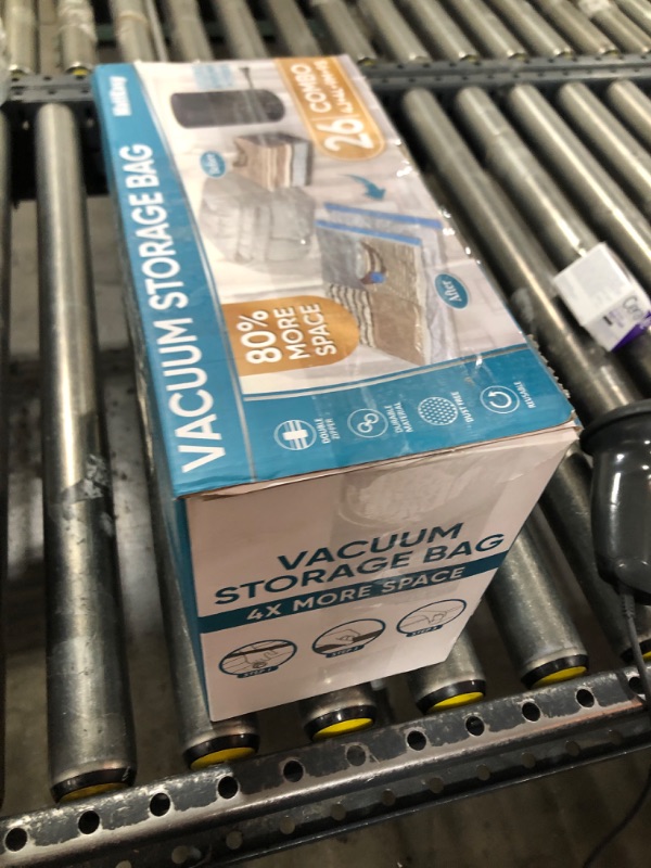 Photo 1 of MattEasy Vacuum Storage Bags with Electric Pump, 26 Pack (4 Jumbo/4 Large/9 Medium/9 Small), Space Saver Bags with Pump, Storage Vacuum Sealed Bags for Clothes, Comforters, Blankets, Bedding