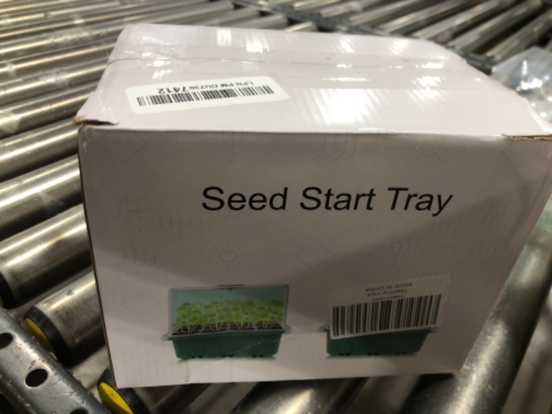 Photo 1 of AONYIYI Seed Starter Tray with Grow Light,5 Pack 60 Cells Timed Light Plant Starter Set,Adjustable Brightness Plant Germination Trays,Reusable Plastic Germination Trays