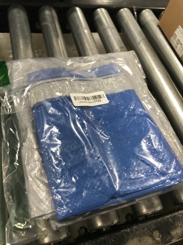 Photo 1 of RAINDEWAY Small Tarps Heavy Duty Waterproof 4x4 Feet?Pack of 2? 5.5 Mil Thick, Multipurpose Waterproof Poly Tarp Cover?Camping Tarpaulin Silver/Blue Tarp Finished Size