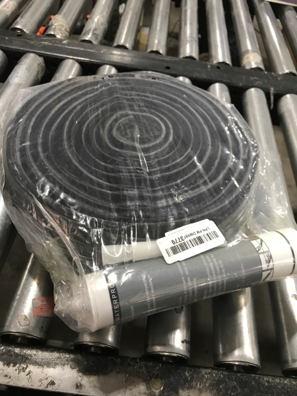 Photo 1 of Jin&Bao Universal Garage Door Threshold Seal Strip 20FT Kit, Bottom Waterproof Rubber Weather Stripping Replacement?Black, 2 Adhesive?