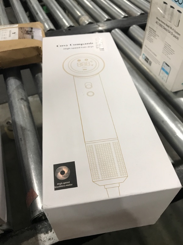 Photo 1 of Hair Dryer - Negative Ionic Blow Dryer with 150000 RPM High Speed Brushless Motor for Fast Drying, Low Noise, HD Display Hair Dryer with Diffuser and Nozzle, 5 Temps & 2 Speeds