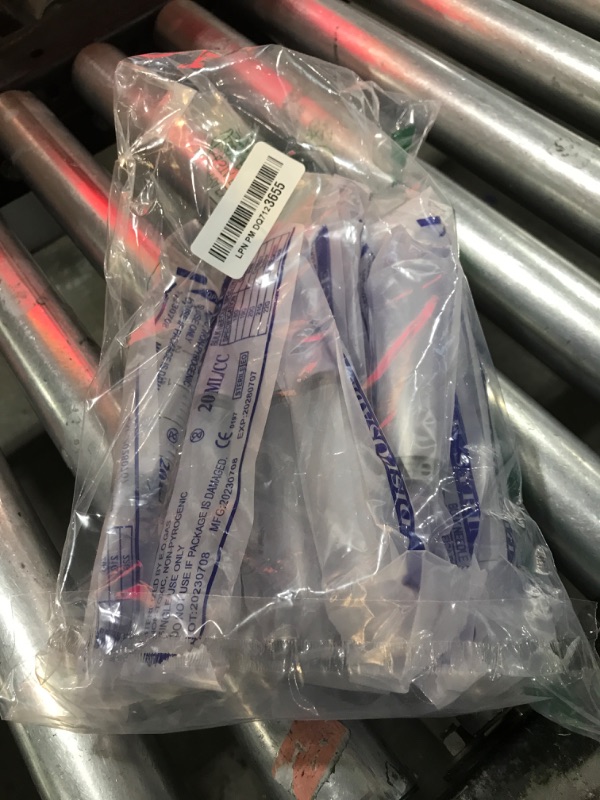 Photo 1 of 12 Pack 20ml Plastic Syringe Luer Lock with 18Ga, Measuring Syringe Tool for Scientific Labs, Epoxy Resin, Craft, Machine Oil, Ink or Glue Applicator, Individual Package