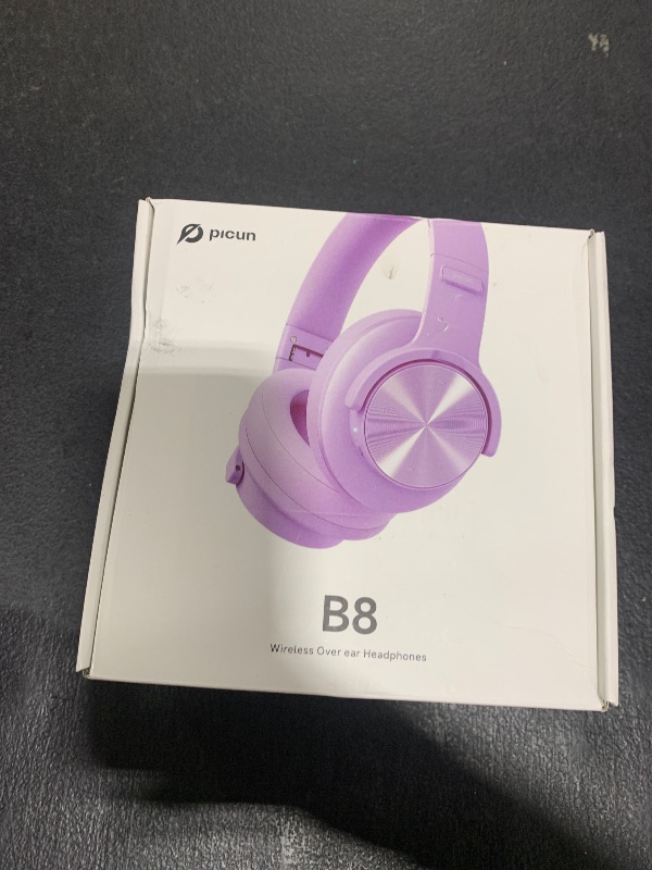 Photo 1 of Picun B8 Wireless Bluetooth Over Ear Headphones with 3EQ Music Modes, Hands-Free Calls, Deep Bass for Travel, Home, Office & PC (Purple)