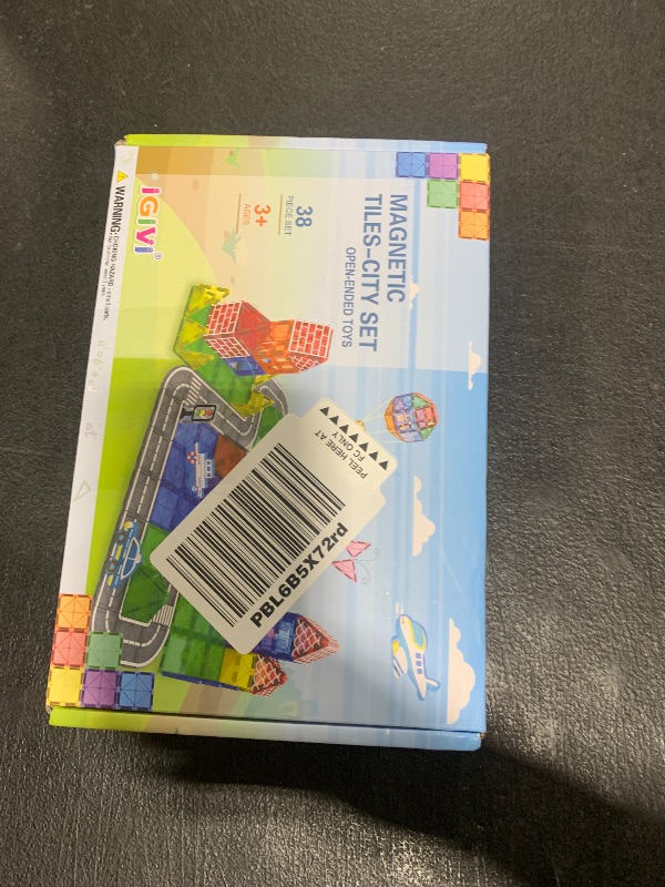 Photo 1 of IGIVI Magnetic Tiles Road Set with Magnet Car, Magnetic Building Blocks for Toddlers, STEM Construction Toys for Kids Ages 3+, Gifts Toys for Boys & Girls