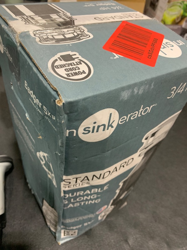 Photo 1 of InSinkErator Badger 5XP Garbage Disposal with Power Cord, Standard Series 3/4 HP Continuous Feed Food Waste Disposer, Badger 5XP W/C