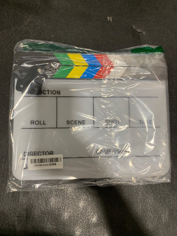Photo 1 of Hilitchi Film Movie Cut Action Board Acrylic Plastic Slate 25x30cm/10x12 Dry Erase Director's Film Clapboard with Color Sticks and with 5 Whiteboard Markers, 1 Eraser and 1 Wrench