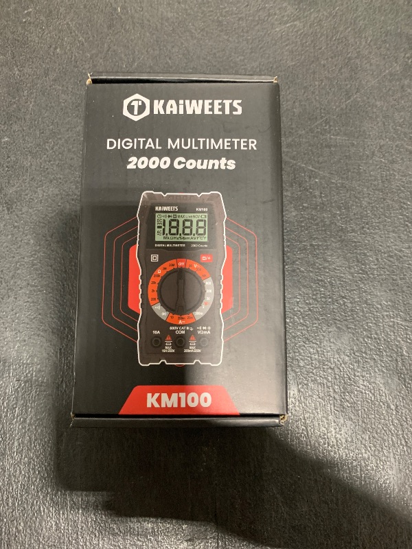 Photo 1 of KAIWEETS Digital Multimeter with Case, DC AC Voltmeter, Ohm Volt Amp Test Meter and Continuity Test Diode Voltage Tester for Household Outlet, Automotive Battery Test (Anti-Burn with Double Fuses)