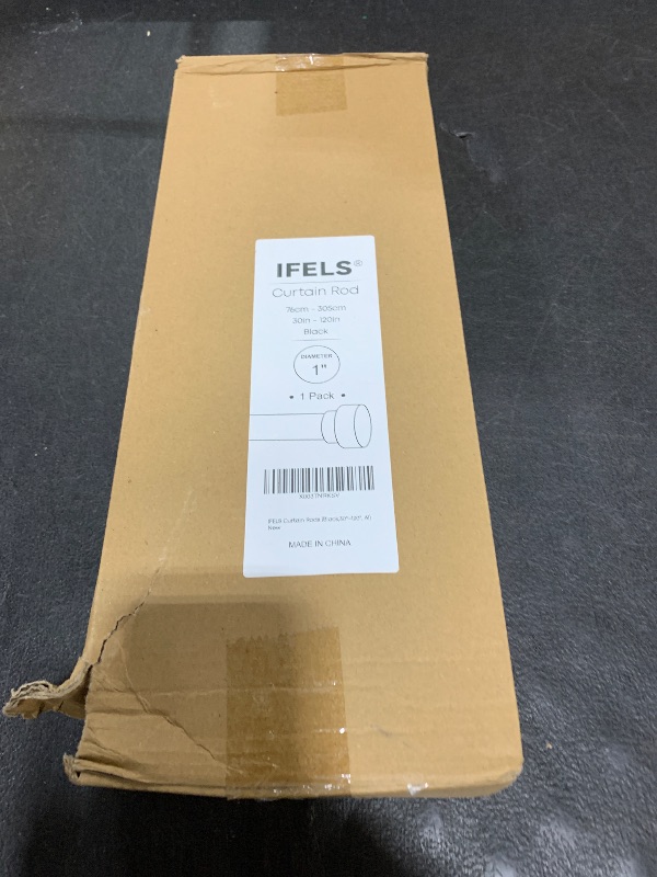 Photo 1 of IFELS Heavy Duty Curtain Rods for Windows 66 to 120 Inch, 1 Inch Adjustable Black Curtain Rod Set with Easy Installation and Modern Design (A1,Black,30-120")