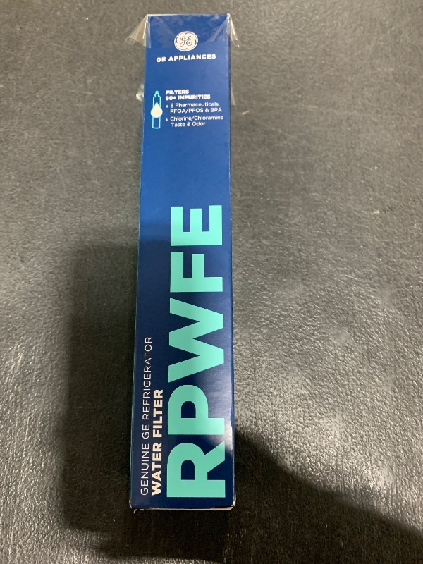 Photo 1 of GE RPWFE Refrigerator Water Filter, Genuine Replacement Filter, Certified to Reduce Lead, Sulfur, and 50+ Other Impurities, Replace Every 6 Months for Best Results, Pack of 1