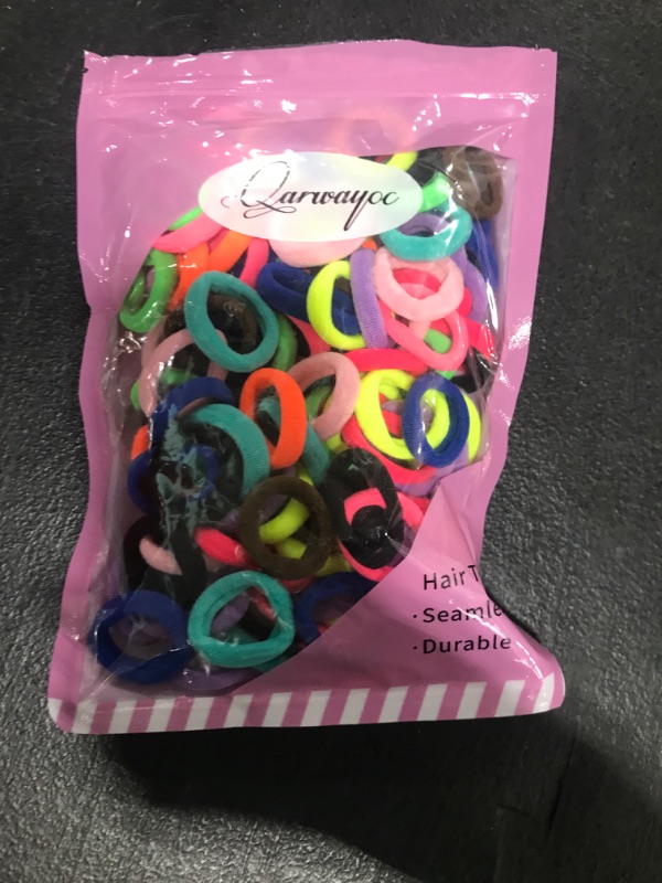Photo 1 of Baby Hair Ties, Cotton Toddler Hair Ties for Girls, Kids Seamless Hair Bands, Girls Elastic Ponytail Holders, Diameter 0.97 Inch and Assorted Colors by Qarwayoc