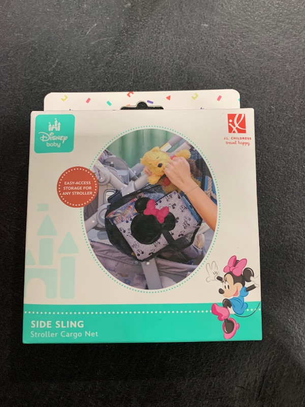 Photo 1 of J.L. Childress Disney Baby Side Sling Stroller Cargo Net, Stroller Organizer & Storage, Minnie Mouse