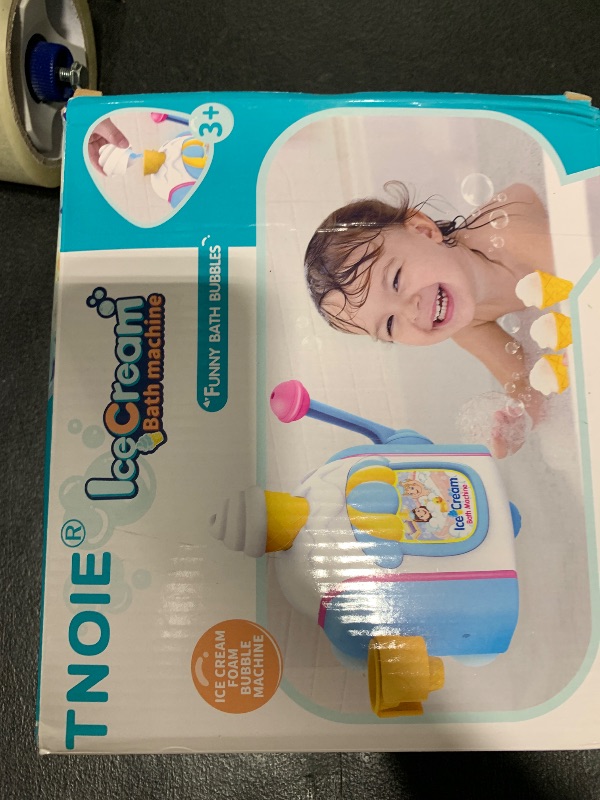 Photo 1 of Baby Bath Toys, Ice Cream Bubble Machine Toddler Bath Tub Shower Toys with Hooks, Bath Toys for Kids Ages 1-2-3-4 Toddlers Ages 6-12-18 Month