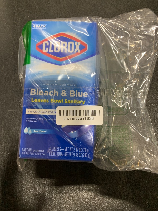 Photo 1 of Clorox Ultra Clean Toilet Tablets Bleach & Blue, Rain Clean, 4 Ct (Package May Vary)
