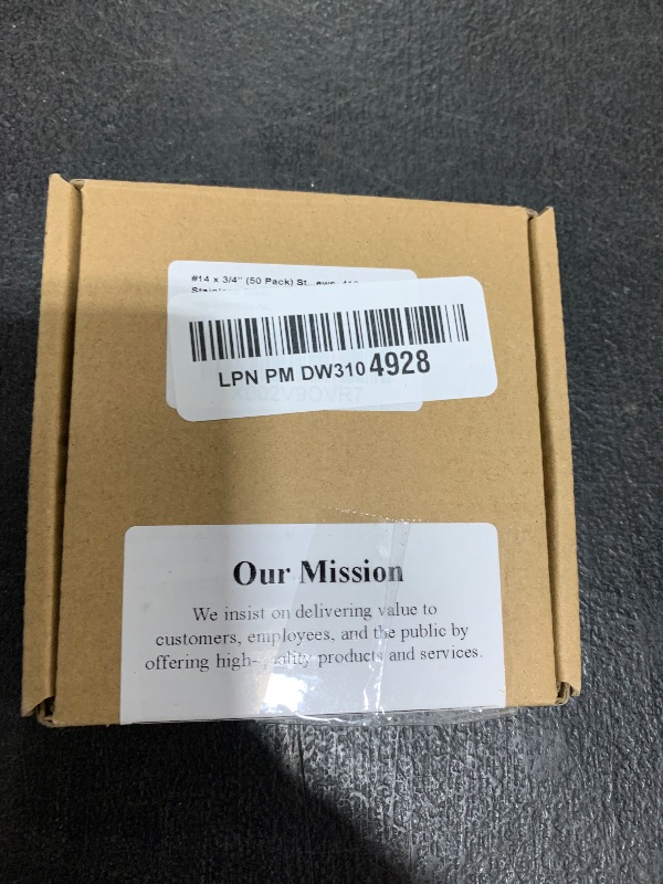 Photo 1 of #14 x 3/4" Phillips Flat Head Sheet Metal Screws, Stainless Steel 410 Self Drilling Screws for Metal, Countersunk Head, Phillips Drive, Self Tapping, 50 Pack
