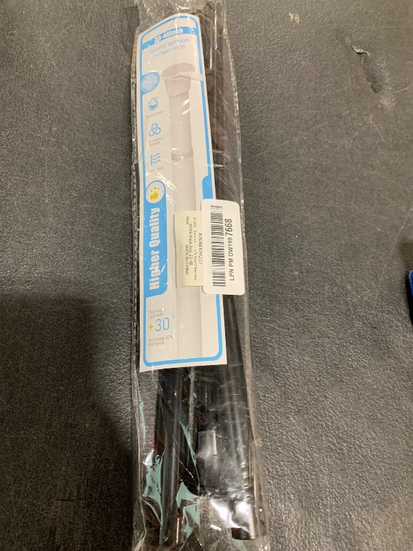 Photo 1 of AIZESI Tension Rod 24 to 46 Inch, 1Pcs Black Tension Rod Tension Curtain Rod, Spring Tension Rod No Drilling Adjustable Curtain Rod for window?kitchen?closet?doorway