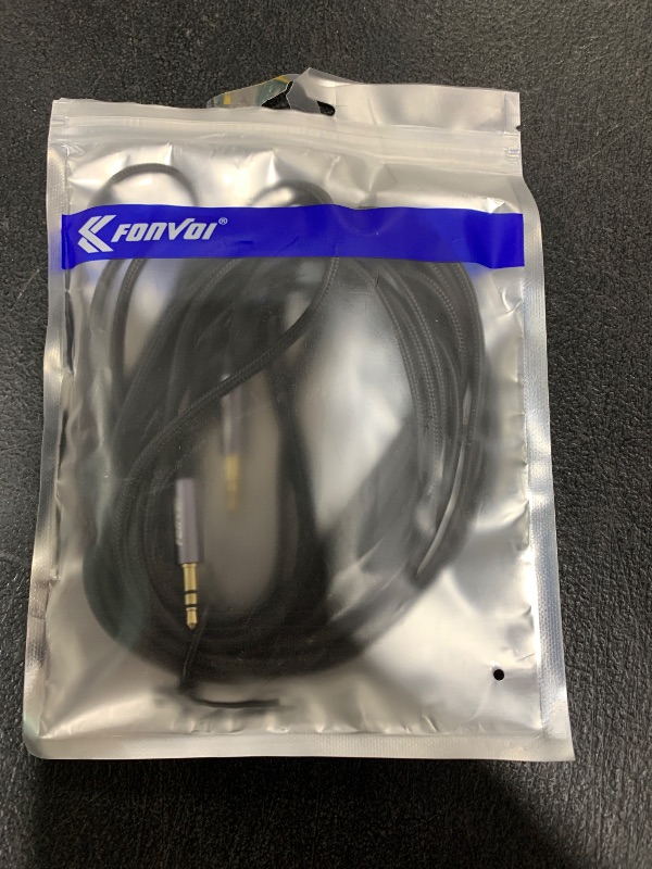 Photo 1 of FONVOi AUX Cable,3.5mm Audio AUX Cord for Car,Braided 3.5mm Male to Male Stereo Cable, Compatible with:Headphones, Phones, iPod,Car Audio,MP3 and More (15FT)