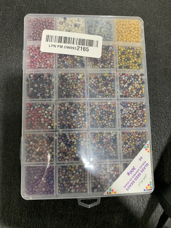 Photo 1 of 12500pcs John Bead Assorted Glass Seed Beads 8/0, 24 Colors Rustic Cobblestones Palette Round Bead for DIY Crafts Jewelry Making Bead Box
