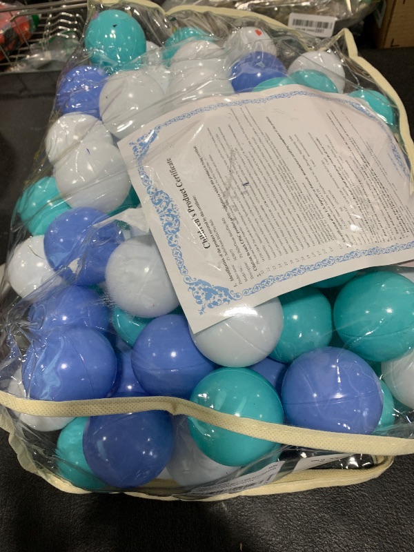 Photo 1 of MoonxHome Ball Pit Balls for Toddlers, BPA Free Crush Proof Plastic Toy Balls for Ball Pit, Children's Pool Water Toys, Ideal Gift for Christmas Balls for Play Tent 2.15" Pack of 100 White&Green&Blue
