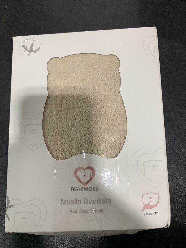 Photo 1 of Bearmoss Muslin Baby Blanket, 100% Cotton Crib Blanket for Toddlers, Soft Breathable Reversible Nursery Blankets for Baby Boys Girls (47x47in, Oat)