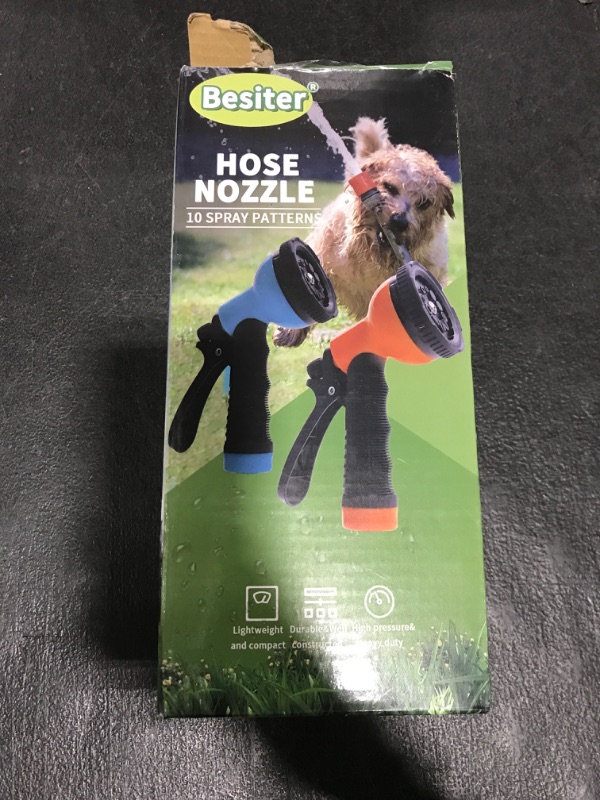 Photo 1 of Besiter Garden Hose Nozzle Sprayer: 2 Pack 10 Watering Patterns Spray Nozzles Heavy Duty Hose Head Hose Attachment