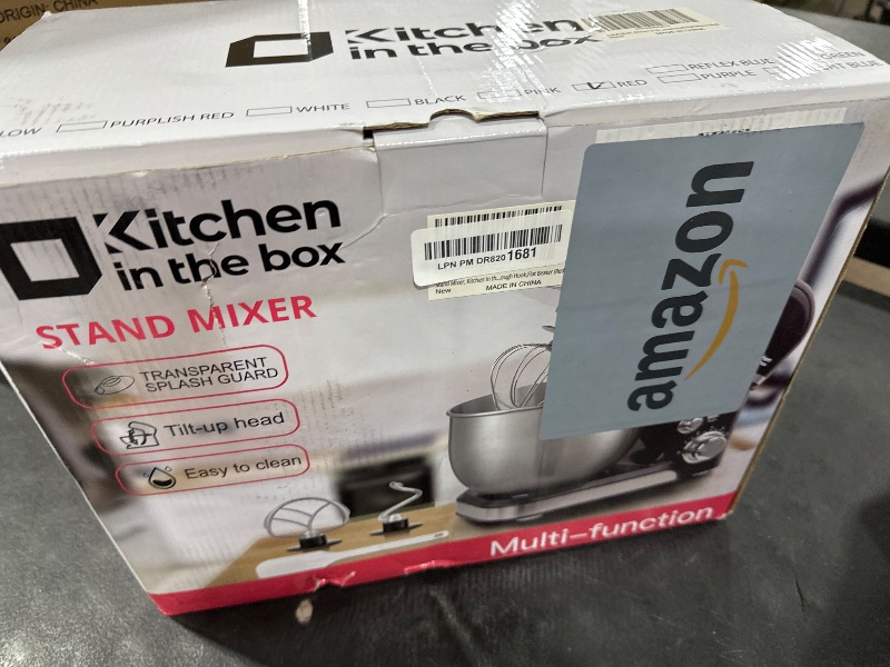 Photo 1 of Stand Mixer, Kitchen in the box 3.2Qt Small Electric Food Mixer,6 Speeds Portable Lightweight Kitchen Mixer for Daily Use with Egg Whisk,Dough Hook,Flat Beater (Red)