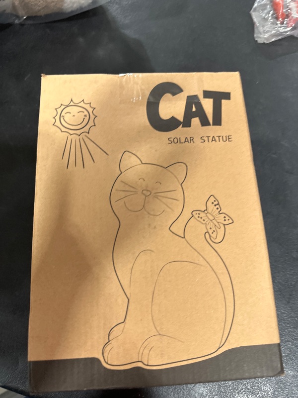 Photo 1 of Nacome Solar Cat Outdoor Statues for Garden: Outside Decor with Butterfly Clearance for Yard Art Lawn Ornaments Porch Patio Balcony Home House - Birthday Gifts for Grandma Mom Women