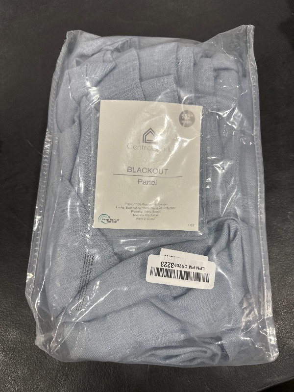 Photo 1 of Dusty Blue Pinch Pleated Full Blackout Curtains Linen Texture Noise Reducing Window Treatment Panel 102 Inch for Living Room Bedroom Thermal Insulated Back Tab Drapes with Hooks, 1 Panel, 60"Wx102"L
