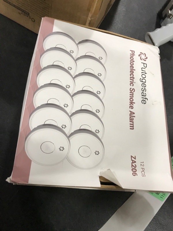 Photo 1 of Fire Alarms Smoke Detectors, Smoke Alarm Battery Operated, Fire Alarm with Test Button & Low Battery Signal, Photoelectric Technology Fire Detectors for Bedroom and Home,12 Packs