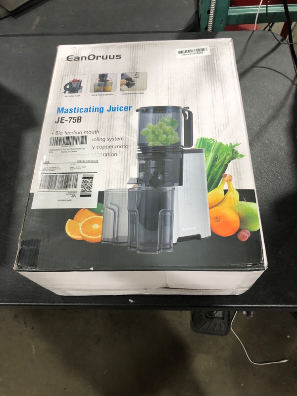Photo 1 of Cold Press Juicer, 5.8" Wide Feed Chute Juice Extractor Machine with 400W, High Juice Yield, Slow Masticating Juicer for Whole Vegetables & Fruits, Metallic Silver