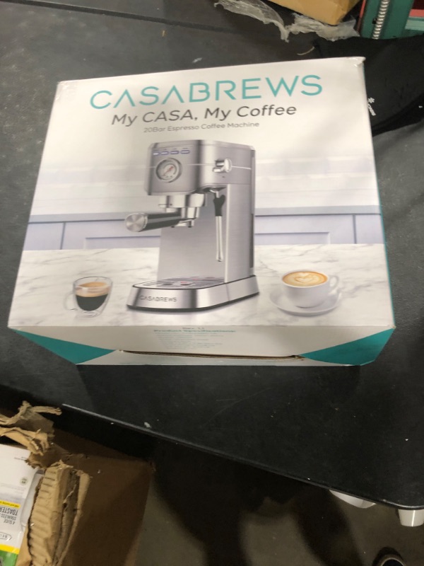 Photo 1 of CASABREWS CM5418 Espresso Machine 20 Bar, Compact Espresso Maker with Steam Milk Frother, Stainless Steel Coffee Machine with 34oz Removable Water Tank for Cappuccino, Latte, Silver