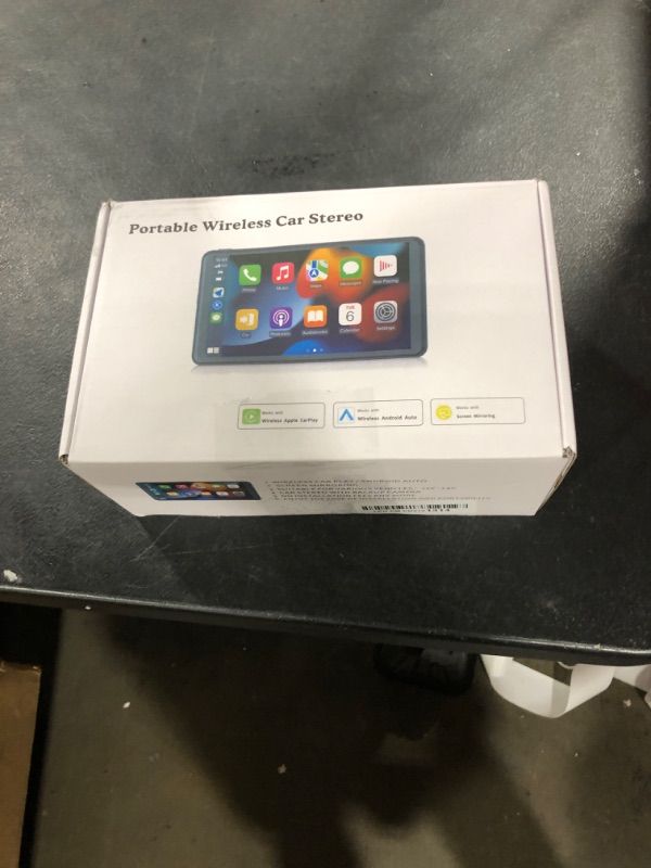 Photo 1 of Portable Wireless with Apple CarPlay and Android Auto Screen for Car, 7" HD Touch Screen Car Stereo with Mirror Link, Bluetooth 5.2, Backup Camera, AUX,FM Transmitter for All Vehicle