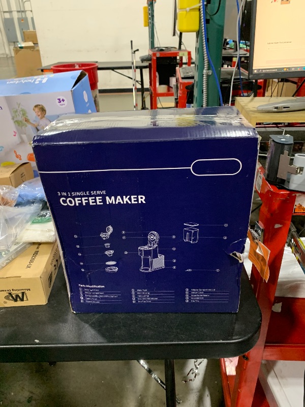 Photo 1 of SHARDOR 3 in 1 Single Serve Coffee Machine, K Cup Coffee Maker Compatible with Ground Coffee & Teas, 6 to 14oz Brew Sizes, 40oz Removable Water Tank, Descale Settings, White