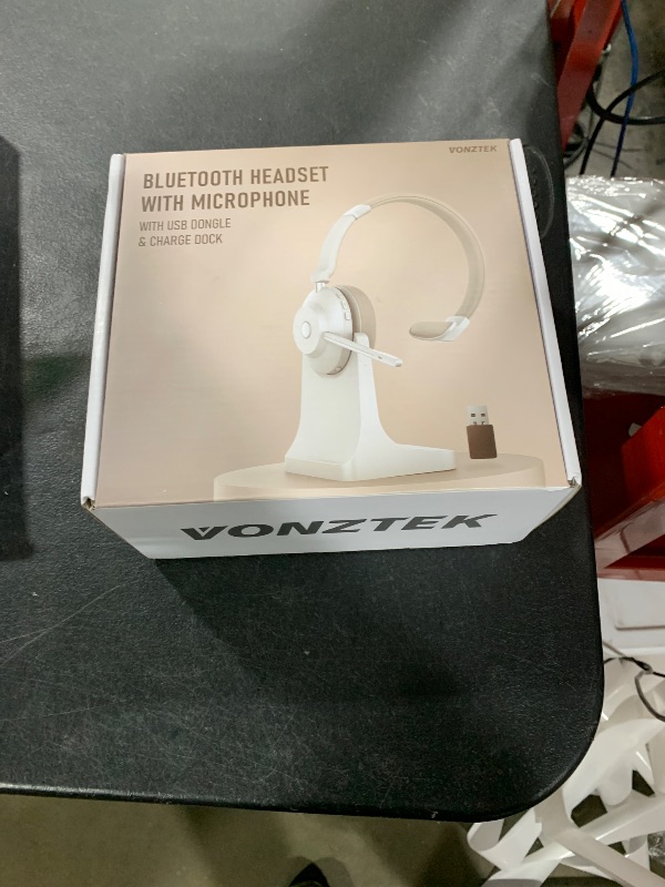Photo 1 of Wireless Headset with Mic for Work, Bluetooth Headset Mic Mute & USB Dongle, 45H+ Wireless Headphones with Microphone Noise Canceling & Charging Dock for Work/Office/PC/Meeting/MS Teams