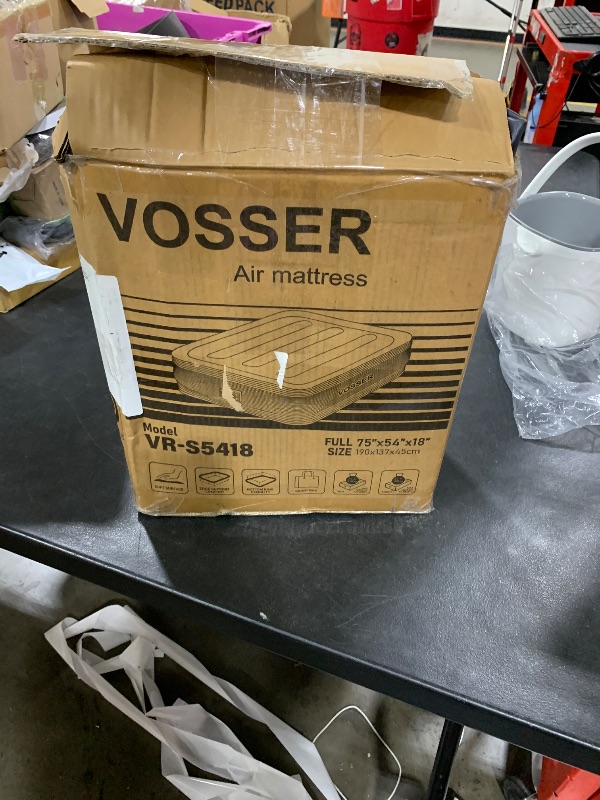 Photo 1 of VOSSER Air Mattress Full with Built in Pump,18''Inflatable Mattress of Upgraded Vertical Beams,Self Inflatable/Deflation Blow Up Mattress in 3 Mins,Flocked Top Airbed with Carry Bag for Home, Camping