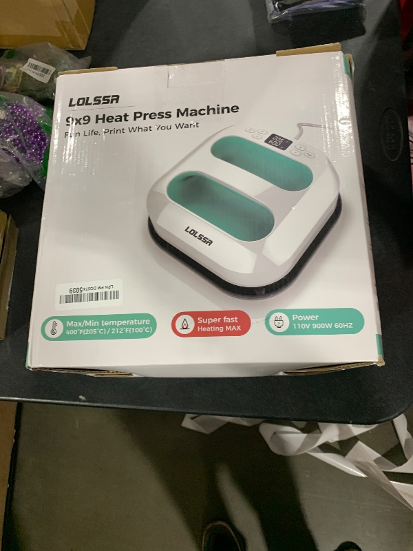 Photo 1 of Heat Press Machine for T Shirts- 9x9 Heat Press Shirt Press Machine with Precise Temperature Control, Mini Heat Press for Hats, Dresses, Pillows, Tote Bags-Green (Green)