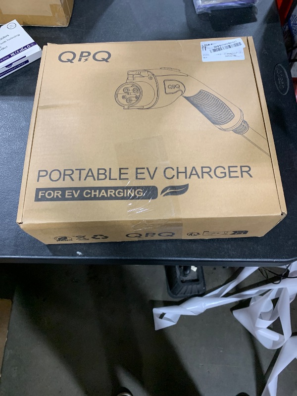 Photo 1 of QPQ Level 1-2 EV Charger, 16 Amp 110-240V Portable Electric Car Charger, Electric Vehicle Charging Stations with NEMA 6-20 Plug & NEMA 5-15 Adapter for J1772 with 21 FT Cable