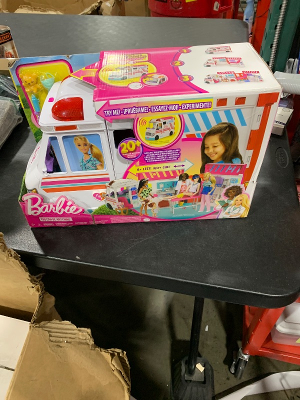 Photo 1 of Askshy Barbie Toys, Transforming Ambulance and Clinic Playset with Lights, Sounds and 20+ Accessories, Care Clinic, HKT79