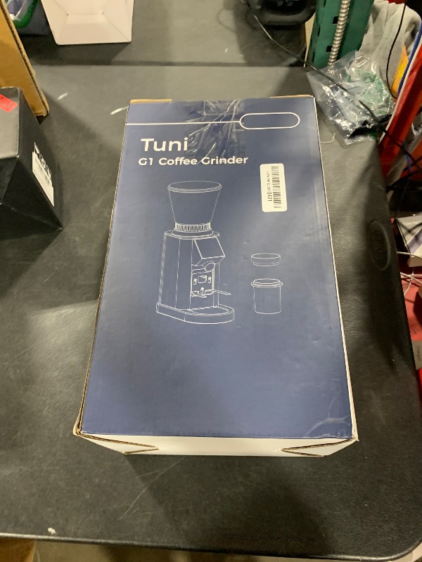 Photo 1 of Tuni G1 Conical Burr Coffee Grinder, 48 Grind Settings Anti-static Burr Mill, Precision Electronic Timer and LED Touchscreen for Espresso/Drip/Cold Brew/French Press, Stainless Steel, Silver