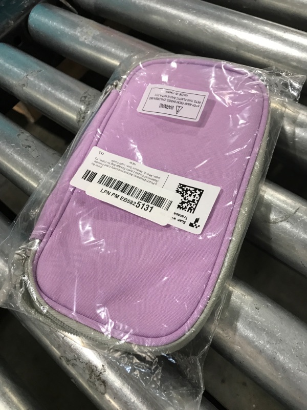 Photo 1 of FYY Electronic Organizer, Travel Cable Organizer Bag Pouch Electronic Accessories Carry Case Portable Waterproof Double Layers Storage Bag for Cable, Charger, Phone, Medium Size- Light Purple